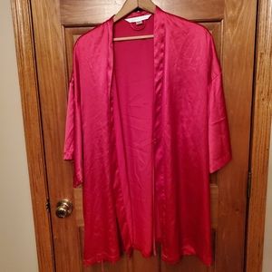 Victoria Secret Red Silk Robe One Size